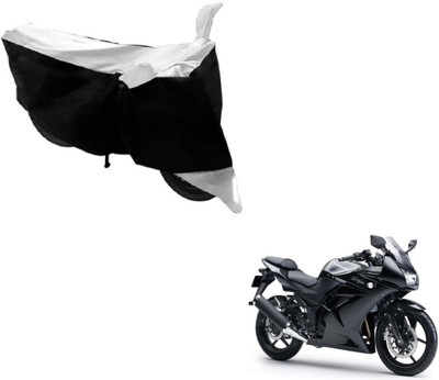 MOCKHE Two Wheeler Cover for Kawasaki(Ninja 250, Black, White)