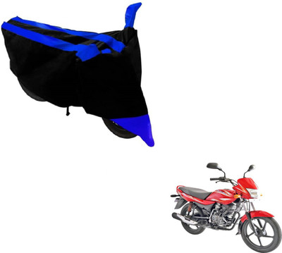 Amanzo Two Wheeler Cover for Bajaj(Platina 100 DTS-i, Black, Blue)