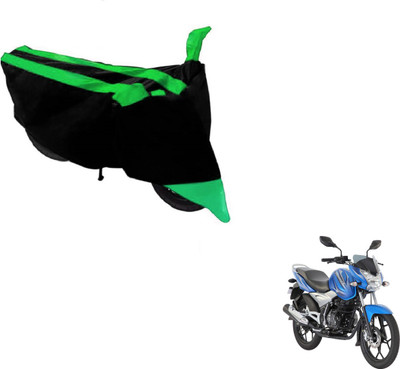 Amanzo Two Wheeler Cover for Bajaj(Discover 125 DTS-i, Black, Green)