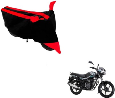 MOCKHE Two Wheeler Cover for Bajaj(Discover 100 DTS-i, Black, Red)