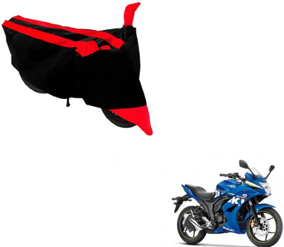 MOCKHE Two Wheeler Cover for Suzuki(Gixxer SF, Black, Red)