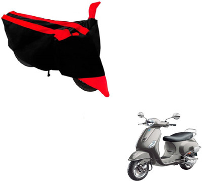 Amanzo Two Wheeler Cover for Universal For Bike(Vespa VXL, Black, Red)