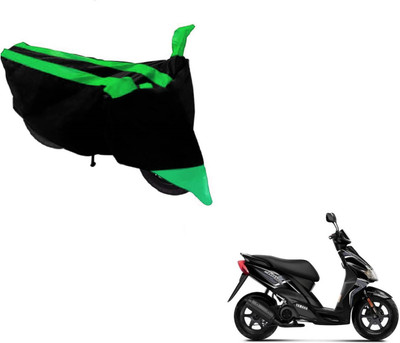 MOCKHE Two Wheeler Cover for Yamaha(Jog R, Black, Green)