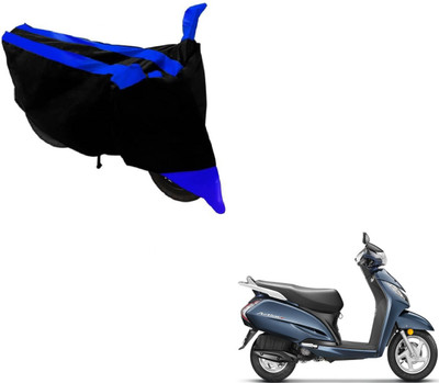 MOCKHE Two Wheeler Cover for Honda(Activa 3G, Black, Blue)