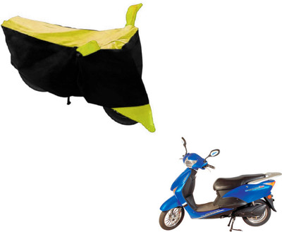 MOCKHE Two Wheeler Cover for Hero(E Scoot, Black, Yellow)