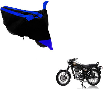 MOCKHE Two Wheeler Cover for Royal Enfield(Electra Delux, Black, Blue)