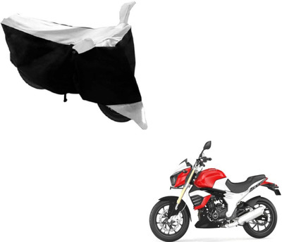 MOCKHE Two Wheeler Cover for Mahindra(Mojo, Black, White)