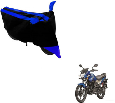 MOCKHE Two Wheeler Cover for Honda(CB Shine, Black, Blue)