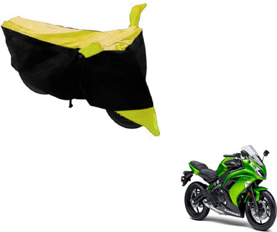 MOCKHE Two Wheeler Cover for Kawasaki(Ninja, Black, Yellow)