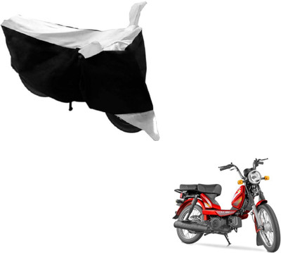 MOCKHE Two Wheeler Cover for TVS(Heavy Duty Super XL, Black, White)