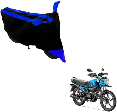 MOCKHE Two Wheeler Cover for Hero(Passion Pro, Black, Blue)
