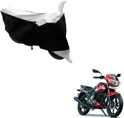MOCKHE Two Wheeler Cover for TVS(Flame SR125, Black, White)