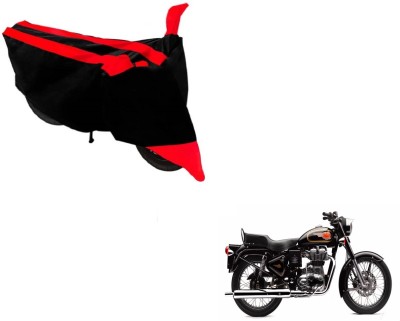 NIKS Two Wheeler Cover for Royal Enfield(500, Black, Red)