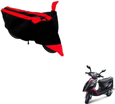 MOCKHE Two Wheeler Cover for TVS(Scooty Streak, Black, Red)