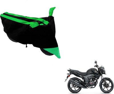 MOCKHE Two Wheeler Cover for Honda(CB Trigger, Black, Green)