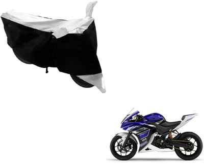 MOCKHE Two Wheeler Cover for Yamaha(YZF R25, Black, White)