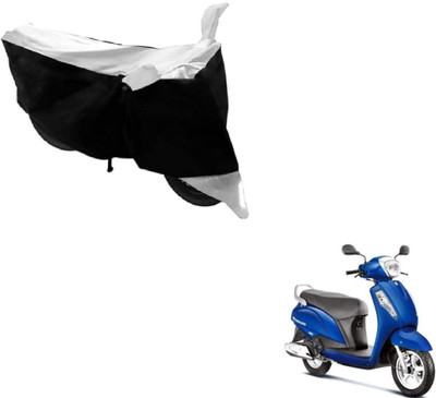 NIKS Two Wheeler Cover for Suzuki(Access, Black, White)