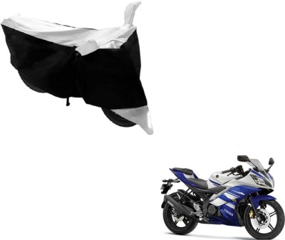 MOCKHE Two Wheeler Cover for Yamaha(R15, Black, White)