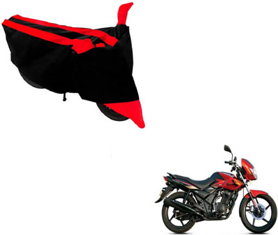 MOCKHE Two Wheeler Cover for TVS(Flame DS 125, Black, Red)