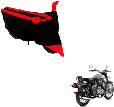 MOCKHE Two Wheeler Cover for Royal Enfield(Bullet 500, Black, Red)