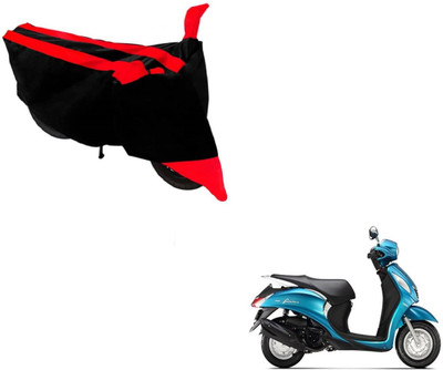 Amanzo Two Wheeler Cover for Yamaha(Fascino, Black, Red)