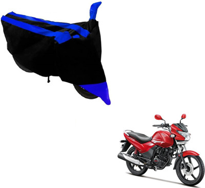 MOCKHE Two Wheeler Cover for Hero(Achiever, Black, Blue)