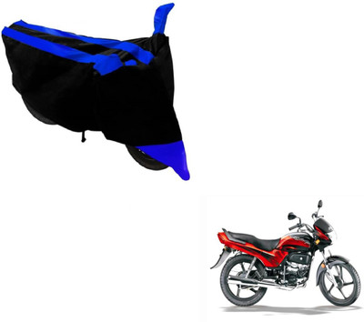MOCKHE Two Wheeler Cover for Hero(Passion Plus, Black, Blue)