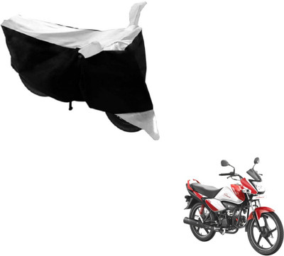 MOCKHE Two Wheeler Cover for Hero(Splendor I Smart, Black, White)