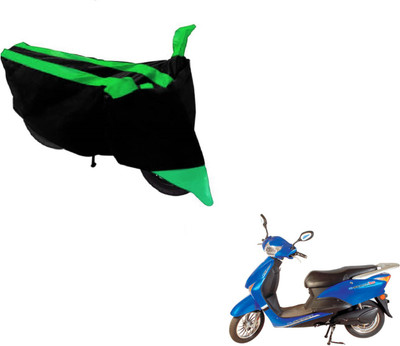 MOCKHE Two Wheeler Cover for Hero(E Scoot, Black, Green)