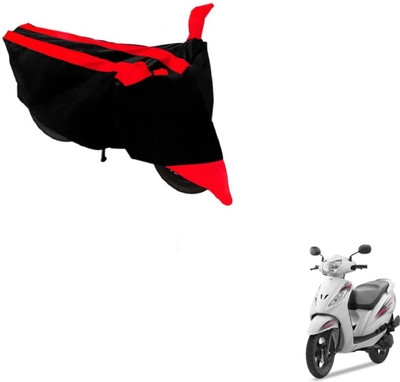 MOCKHE Two Wheeler Cover for TVS(Wego, Black, Red)