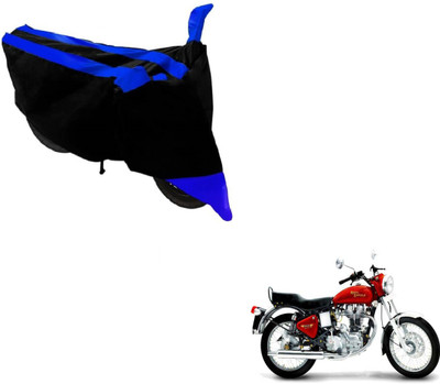 NIKS Two Wheeler Cover for Royal Enfield(Black, Blue)