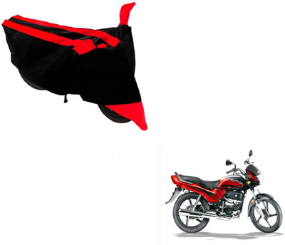 MOCKHE Two Wheeler Cover for Hero(Passion Plus, Black, Red)