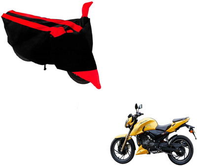 MOCKHE Two Wheeler Cover for TVS(Apache, Black, Red)