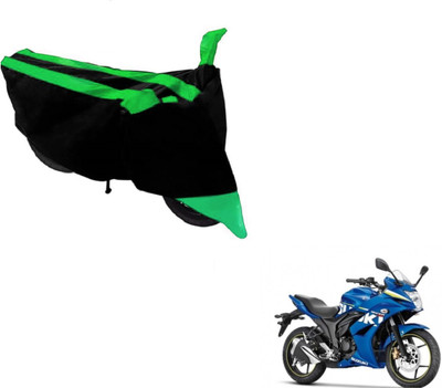 MOCKHE Two Wheeler Cover for Suzuki(Gixxer SF, Black, Green)
