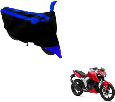 MOCKHE Two Wheeler Cover for TVS(Apache RTR 160, Black, Blue)