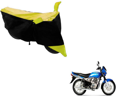MOCKHE Two Wheeler Cover for Bajaj(Black, Yellow)