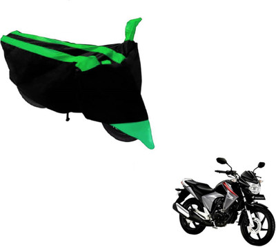 MOCKHE Two Wheeler Cover for Honda(Unicorn Dazzler, Black, Green)