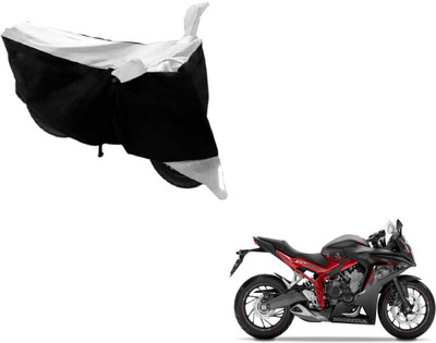 MOCKHE Two Wheeler Cover for Honda(CBR 650F, Black, White)