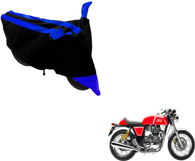 MOCKHE Two Wheeler Cover for Royal Enfield(Continental GT, Black, Blue)