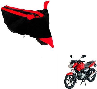 MOCKHE Two Wheeler Cover for Bajaj(Pulsar 135 LS DTS-i, Black, Red)