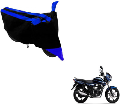 MOCKHE Two Wheeler Cover for Bajaj(Discover, Black, Blue)