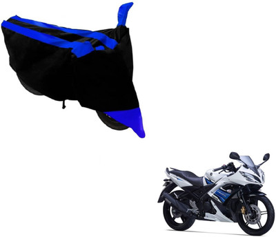 MOCKHE Two Wheeler Cover for Yamaha(YZF R15 S, Black, Blue)
