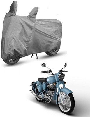 AutoGalaxy Two Wheeler Cover for Royal Enfield(Squadron Blue, Grey)