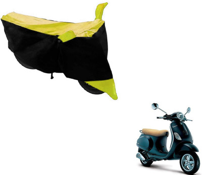 MOCKHE Two Wheeler Cover for Universal For Bike(Piaggio Vespa, Black, Yellow)