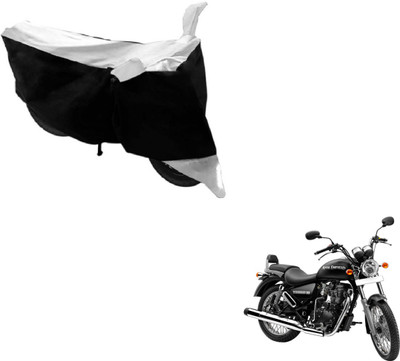 MOCKHE Two Wheeler Cover for Royal Enfield(Thunderbird 350, Black, White)