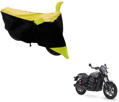 MOCKHE Two Wheeler Cover for Harley Davidson(Black, Yellow)