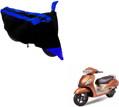 MOCKHE Two Wheeler Cover for TVS(Jupiter, Black, Blue)
