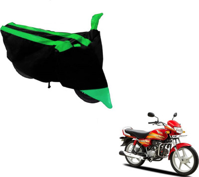MOCKHE Two Wheeler Cover for Hero(HF Deluxe, Black, Green)
