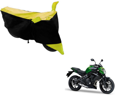Amanzo Two Wheeler Cover for Kawasaki(Z250, Black, Yellow)