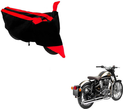 Amanzo Two Wheeler Cover for Royal Enfield(Classic Chrome, Black, Red)